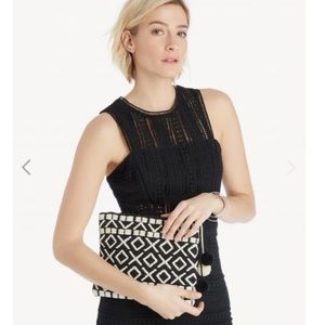 Sole Society Bags - Sole Society Bronte Pom embroidered clutch pouch Sole Society Bags - Sole Society Bronte Pom embroidered clutch pouch